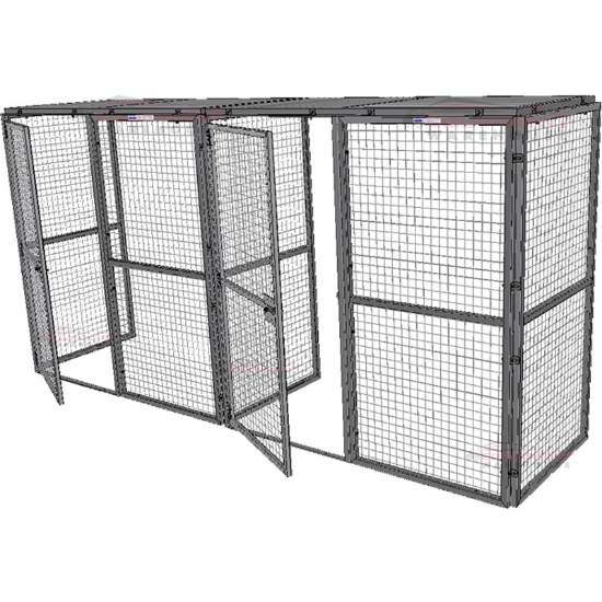 Picture of Wire Mesh Storage Cage Large No Back End Gate and Add-On (Wall Positioned)